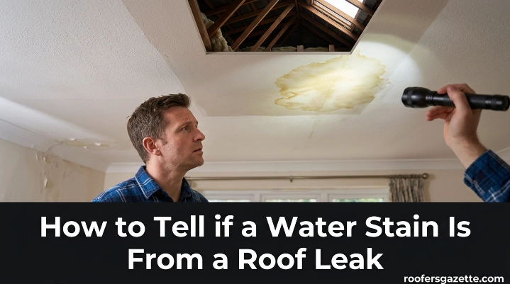 How to tell if a water stain is from a roof leak on a residential ceiling
