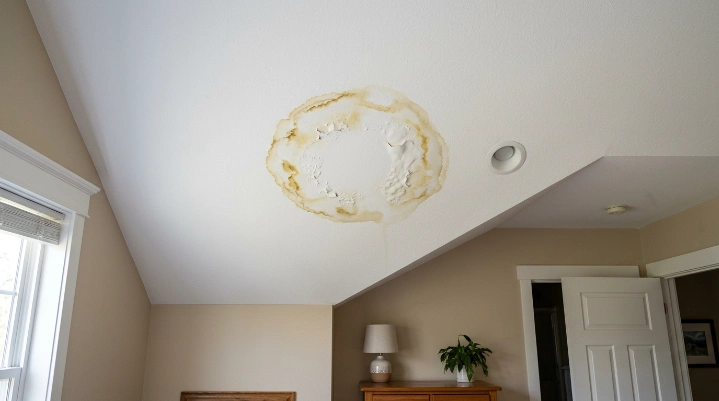 How to tell if a water stain is from a roof leak on a residential ceiling