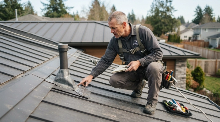 How long does roof leak repair take on a residential metal roof