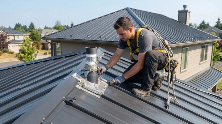 How to fix a roof leak by inspecting metal roof fasteners and flashing