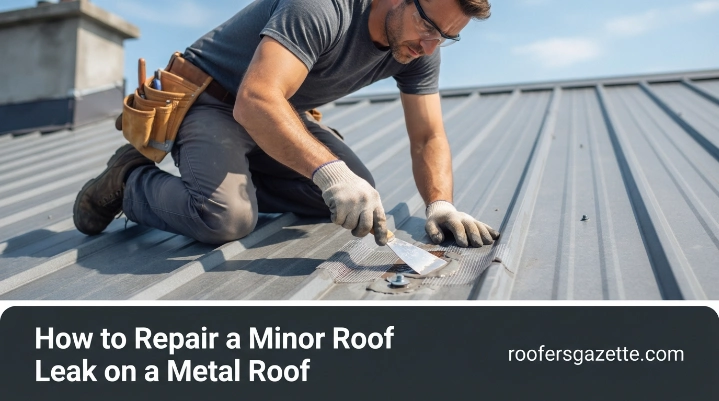 How to repair a minor roof leak on a metal roof by inspecting screws and seams