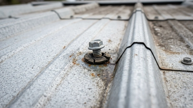 Common metal roof leak causes including fasteners and seams