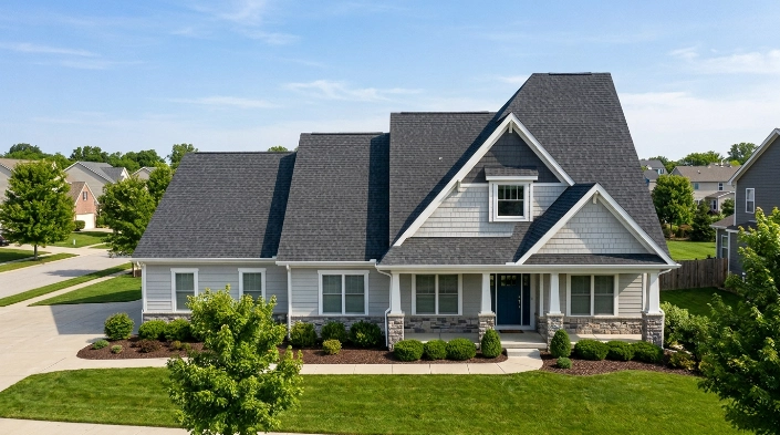 Does roof pitch affect replacement cost comparison showing different residential roof slopes