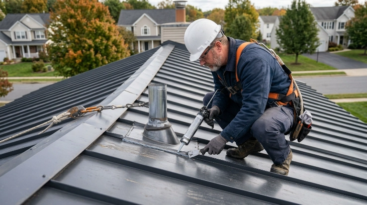 Roof leak repair cost vs roof replacement cost inspection for a leaking metal roof