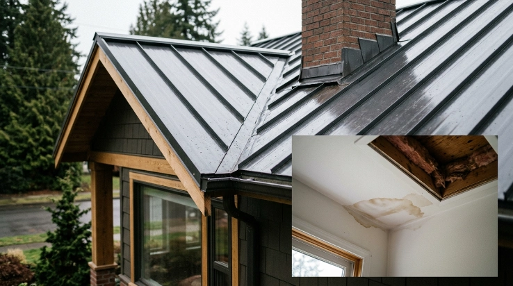 What is the average cost to fix roof water damage from a leaking metal roof