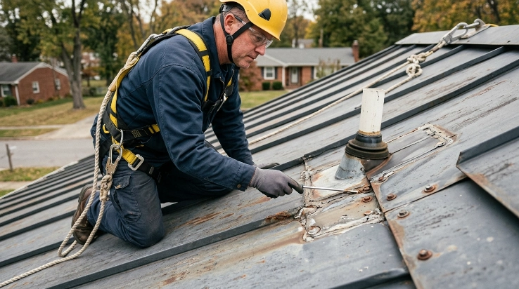 Does roof age affect leak repair cost on an aging metal roof