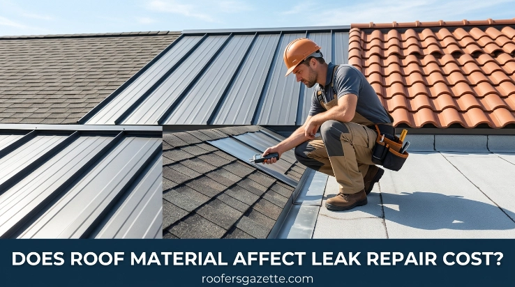Does roof material affect leak repair cost comparison showing metal and asphalt roofing