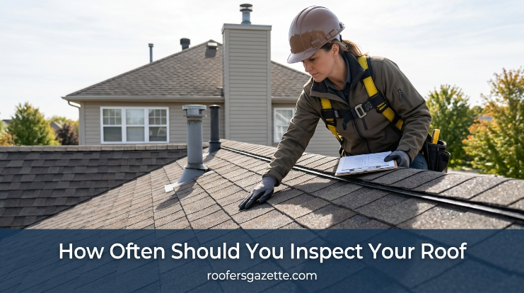 professional roofer showing how often should you inspect your roof