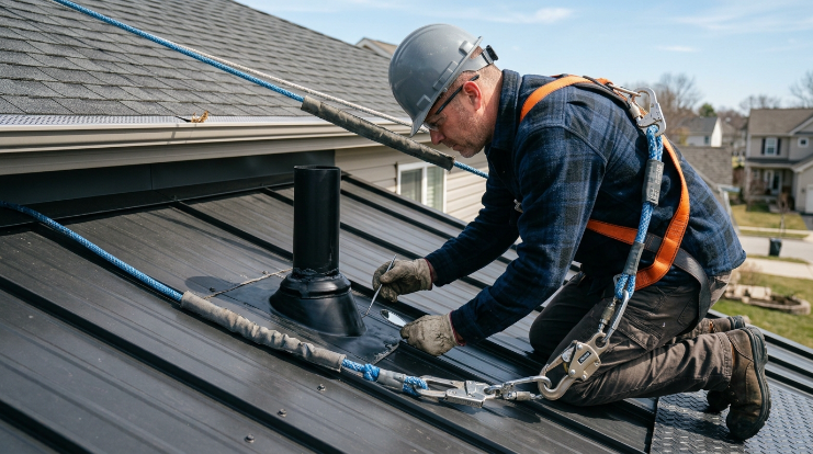metal roof inspection for leaks seams fasteners and flashing