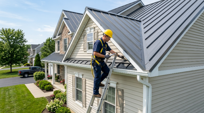 Roof maintenance checklist to prevent leaks on a residential metal roof