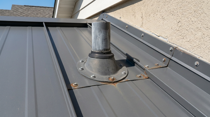 Common metal roof leak causes around seams fasteners and flashing