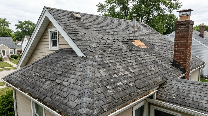 How to tell if your roof needs to be replaced by checking damaged asphalt shingles