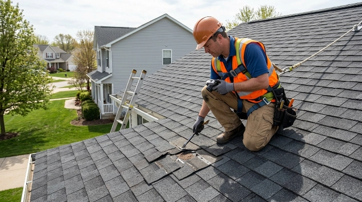 Can a roof be repaired instead of replaced when roof damage is localized