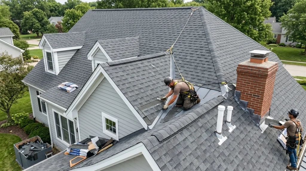 roof replacement labor cost factors on a complex residential roof