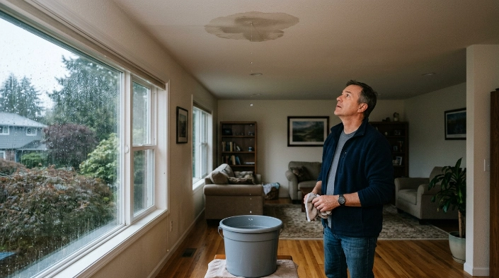 What to do after discovering a roof leak in a home with a metal roof