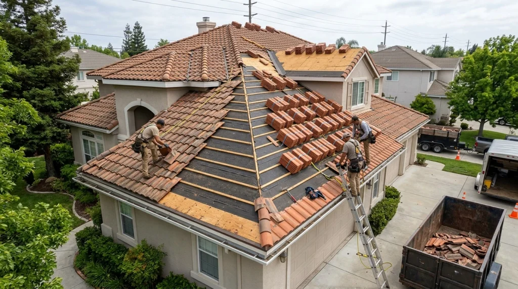 how long does it take to replace a tile roof during residential replacement