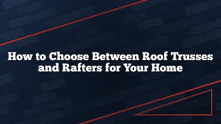 How to Choose Between Roof Trusses and Rafters for Your Home