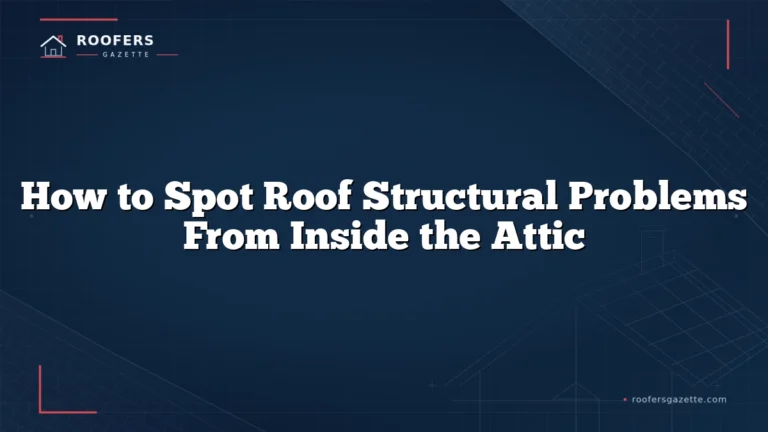 How to Spot Roof Structural Problems From Inside the Attic