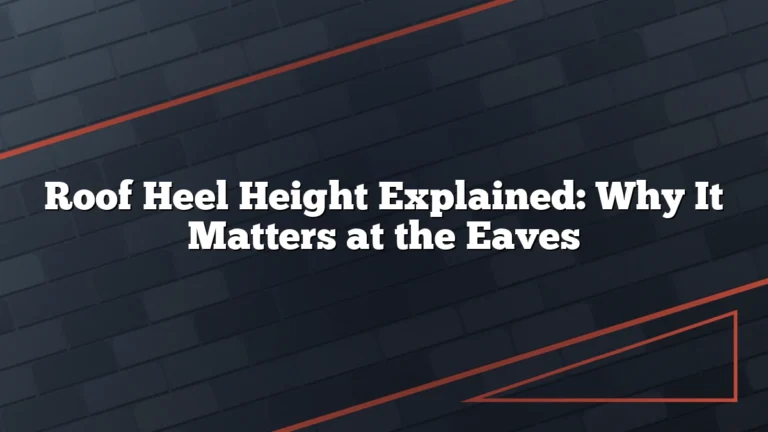 Roof Heel Height Explained: Why It Matters at the Eaves
