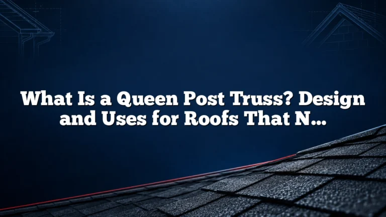 What Is a Queen Post Truss? Design and Uses for Roofs That Need More Reach