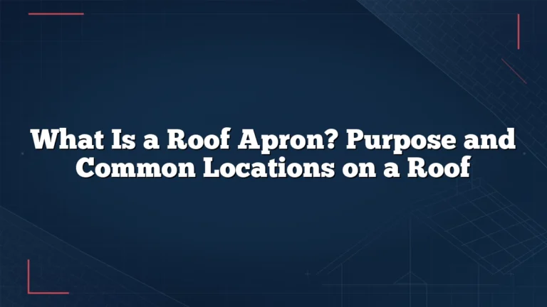 What Is a Roof Apron? Purpose and Common Locations on a Roof